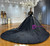 Black Tulle Long Sleeve Backless Wedding Dress