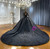 Black Tulle Long Sleeve Backless Wedding Dress