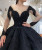 Black Sequins Ball Gown Long Sleeve Beading Wedding Dress