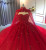 Red Tulle Appliques Beading Wedding Dress