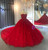 Red Tulle Appliques Beading Wedding Dress