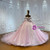 Pink Tulle Sequins Appliques Wedding Dress