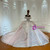 Ball Gown Pink Tulle Sequins Appliques Wedding Dress