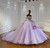 Purple Tulle Off the Shoulder Beading Wedding Dress