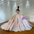 Pink Tulle Sequins Appliques Bow Wedding Dress