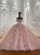 Pink Tulle Off the Shoulder Appliques Wedding Dress