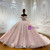 Elegant Pink Tulle Off the Shoulder Appliques Wedding Dress