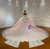 Pink Tulle Off the Shoulder Appliques Bow Wedding Dress