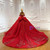 Luxurious Red Tulle Off the Shoulder Beading Wedding Dress