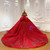 Luxurious Red Tulle Off the Shoulder Beading Wedding Dress