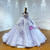 Purple Tulle Sequins Backless Wedding Dress