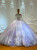Purple Tulle 3D Flower Long Sleeve Wedding Dress