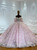 Pink Ball Gown Tulle Lace Beading Wedding Dress