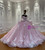 Pink Tulle Lace Appliques Beading Wedding Dress