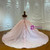 Pink Tulle Appliques Off the Shoulder Wedding Dress