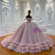 Glamorous Pink Tulle Off the Shoulder Sequins Wedding Dress