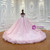 Pink Tulle 3D Appliques Wedding Dress