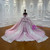 Princess Pink Tulle Sequins Appliques Beading Wedding Dress