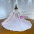 Fashionable Pink Tulle Sequins Appliques Wedding Dress