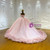 Luxury Pink Tulle Lace Appliques Off the Shoulder Wedding Dress