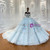 Blue Tulle Sequins Beading Wedding Dress
