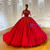 Red Tulle Long Sleeve Beading Sequins Wedding Dress