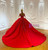 Red Tulle Long Sleeve Beading Sequins Wedding Dress