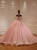 Beautiful Pink Tulle Sequins Beading Wedding Dress