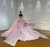 Beautiful Pink Tulle Sequins Beading Wedding Dress