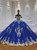 Royal Blue Tulle Appliques Wedding Dress