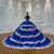 Royal blue wedding dress with lace up back and flowing tulle skirt