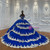 Layered royal blue tulle skirt with delicate applique accents