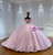 Pink Tulle Appliques Pleats Wedding Dress