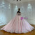 Pink Tulle Sequins Off the Shoulder Wedding Dress