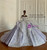 Purple Tulle Beading Wedding Dress