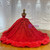 Red Ball Gown Sequins Strapless Wedding Dress