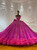 Fuchsia Tulle Strapless Sequins Wedding Dress