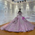 Super Luxury Pink Tulle Sequins Appliques Bow Wedding Dress