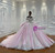 Princess Pink Tulle Sequins Off the Shoulder Wedding Dress