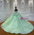 Ball Gown Green Tulle Off the Shoulder Princess Dress