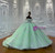 Ball Gown Green Tulle Off the Shoulder Princess Dress