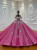Fuchsia Tulle Sequins Off the Shoulder Wedding Dress