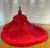 Ball Gown Red Tulle Sequins Appliques Wedding Dress