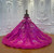 Fuchsia Tulle Off the Shoulder Appliques Wedding Dress