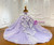 Purple Tulle Sequins Lace Appliques Wedding Dress