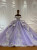 Purple Tulle Sequins Lace Appliques Wedding Dress