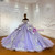 Purple Tulle Sequins Lace Appliques Wedding Dress