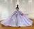 Purple Tulle Sequins Lace Appliques Wedding Dress
