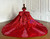 Red Sequins Appliques Off the Shoulder Wedding Dress