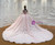Pink Tulle Lace Long Sleeve Beading Wedding Dress